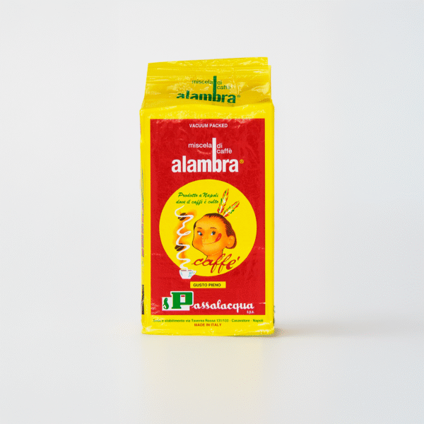 Passalacqua Alambra Caffè Macinato 250 g – Café moulu italien, goût plein, torréfaction napolitaine